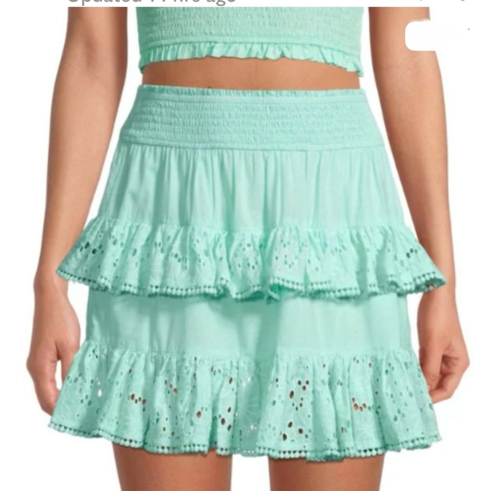 Mint Green Tiered Skirt